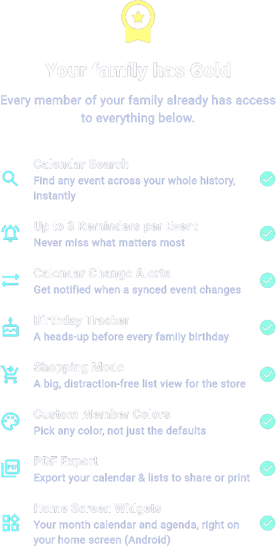 Core Calendar Gold plan